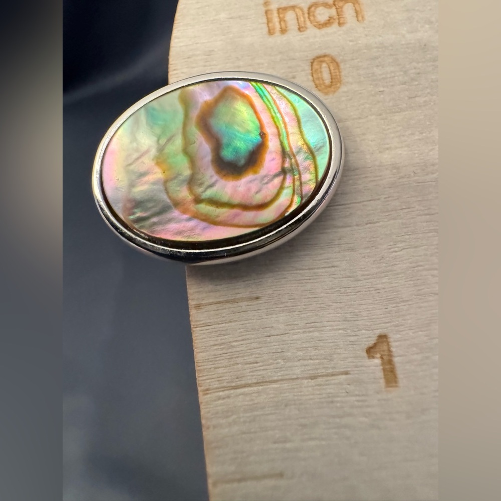 1960s Whiting & Davis Abalone Shell Clip On Earrings Vintage - EUC - Picture 7 of 8